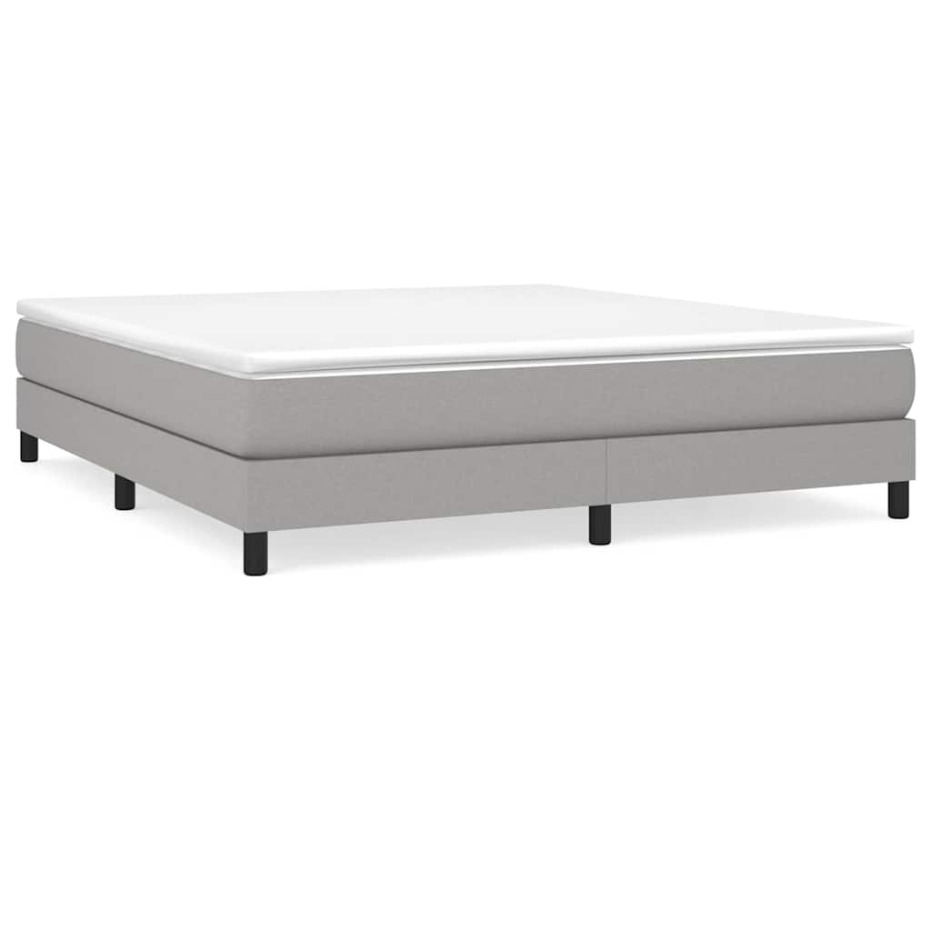 vidaXL Box Spring Bed Frame Light Grey Super King Fabric