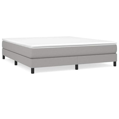 vidaXL Box Spring Bed Frame Light Grey Super King Fabric