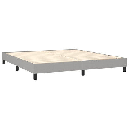 vidaXL Box Spring Bed Frame Light Grey Super King Fabric