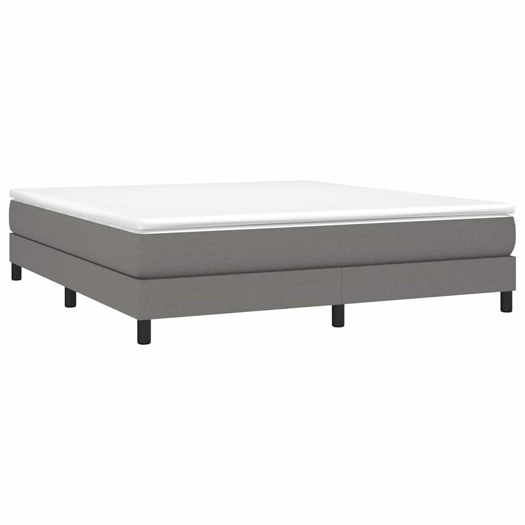 vidaXL Box Spring Bed Frame Dark Grey Super King Fabric
