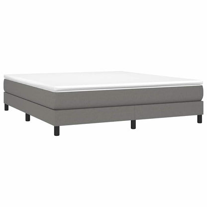vidaXL Box Spring Bed Frame Dark Grey Super King Fabric