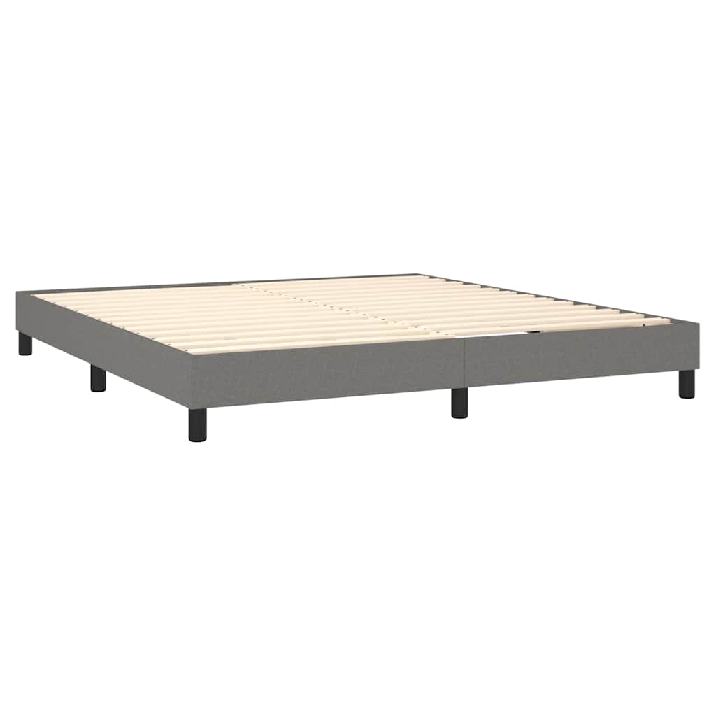 vidaXL Box Spring Bed Frame Dark Grey Super King Fabric