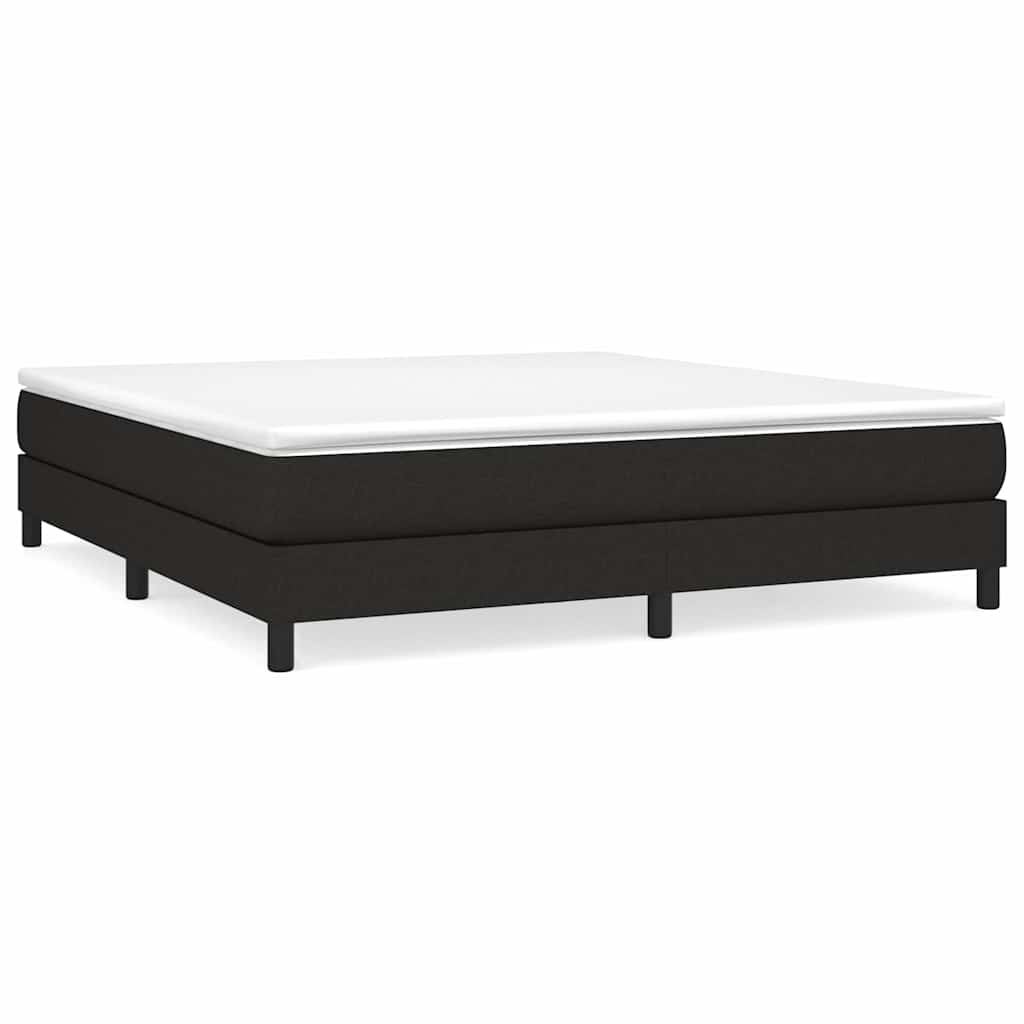 vidaXL Box Spring Bed Frame Black Super King Fabric