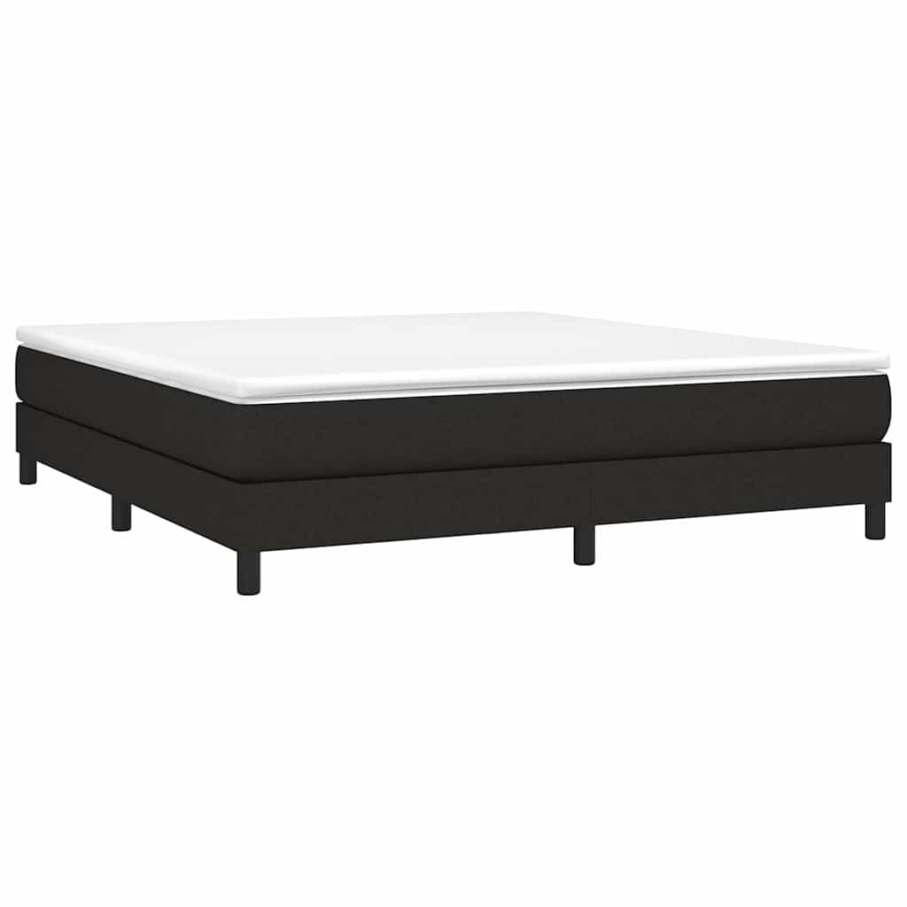 vidaXL Box Spring Bed Frame Black Super King Fabric
