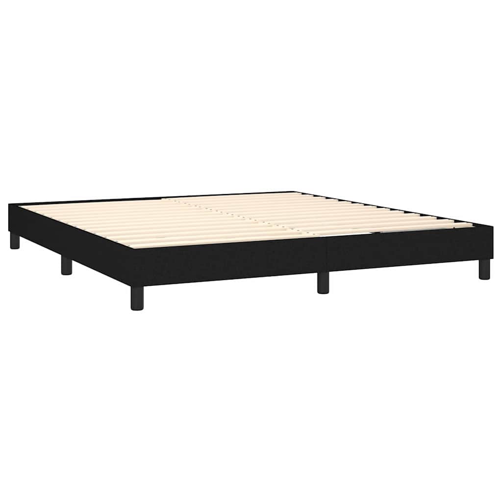 vidaXL Box Spring Bed Frame Black Super King Fabric