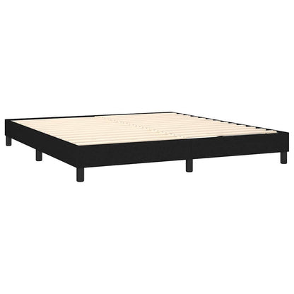 vidaXL Box Spring Bed Frame Black Super King Fabric