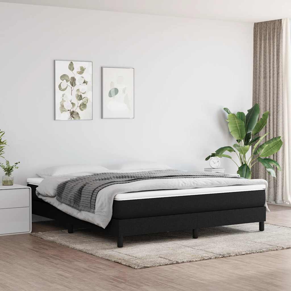 vidaXL Box Spring Bed Frame Black Super King Fabric (UK/IE/FI/NO only)