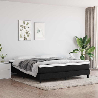 vidaXL Box Spring Bed Frame Black Super King Fabric