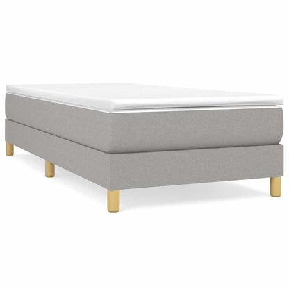 vidaXL Box Spring Bed Frame Light Grey Single Fabric