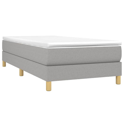 vidaXL Box Spring Bed Frame Light Grey Single Fabric