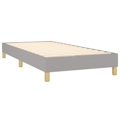 vidaXL Box Spring Bed Frame Light Grey Single Fabric