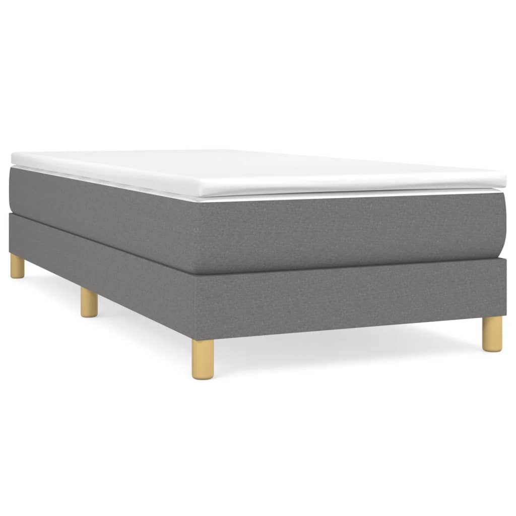 vidaXL Box Spring Bed Frame Dark Grey Single Fabric (UK/IE/FI/NO only)