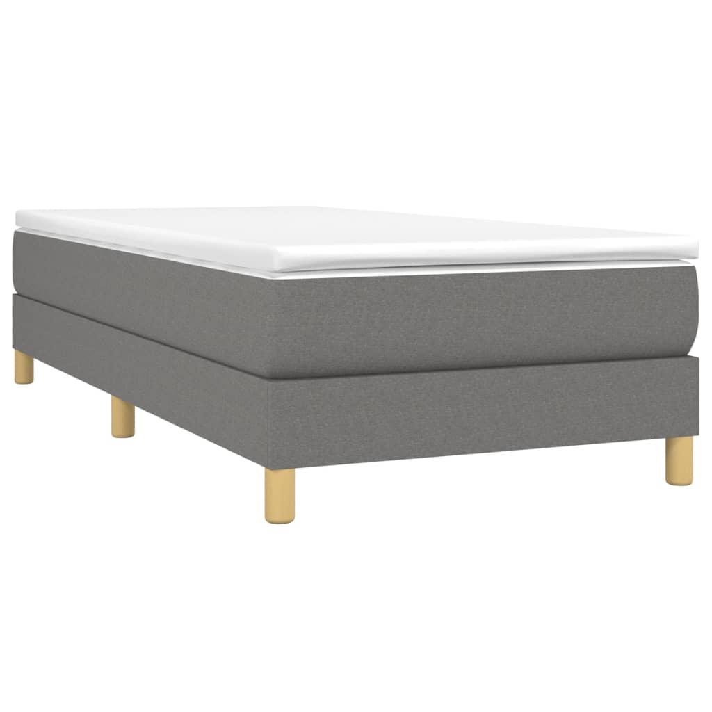 vidaXL Box Spring Bed Frame Dark Grey Single Fabric (UK/IE/FI/NO only)