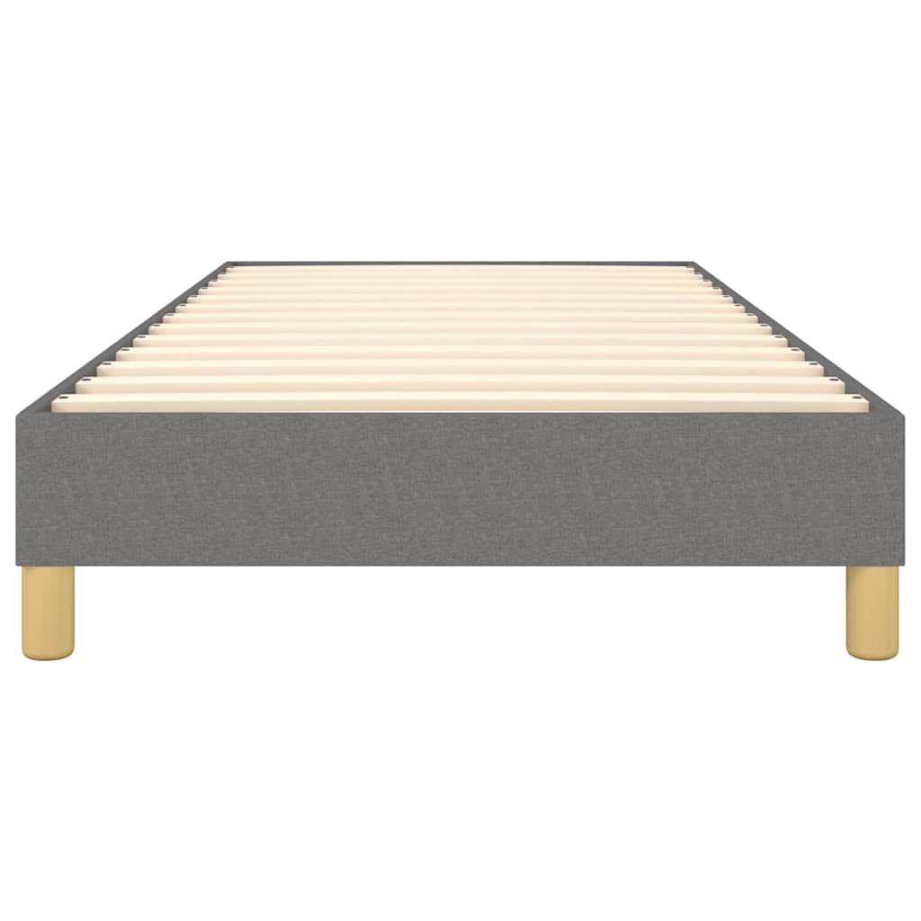 vidaXL Box Spring Bed Frame Dark Grey Single Fabric