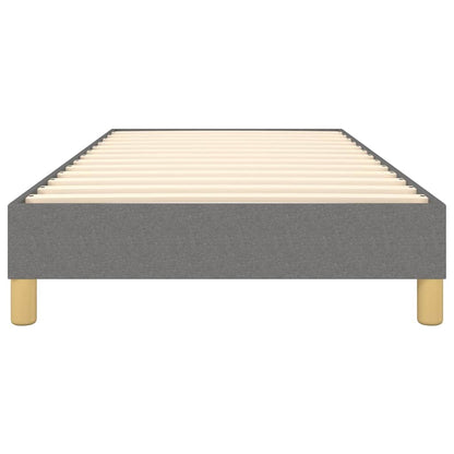 vidaXL Box Spring Bed Frame Dark Grey Single Fabric