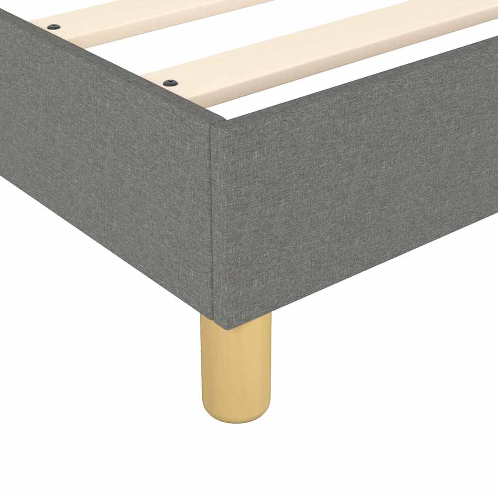 vidaXL Box Spring Bed Frame Dark Grey Single Fabric