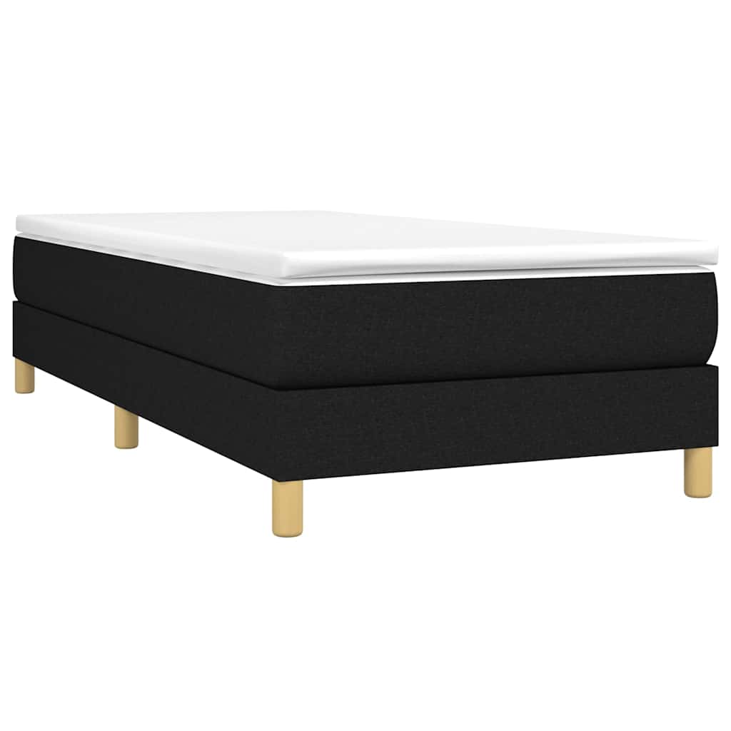 vidaXL Box Spring Bed Frame Black Single Fabric