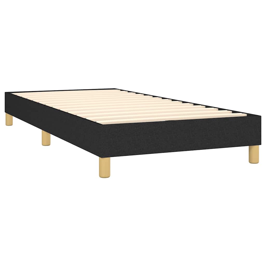 vidaXL Box Spring Bed Frame Black Single Fabric