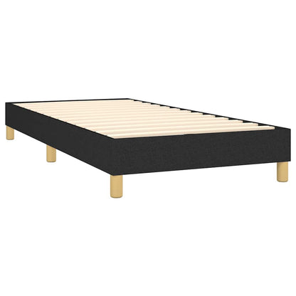 vidaXL Box Spring Bed Frame Black Single Fabric