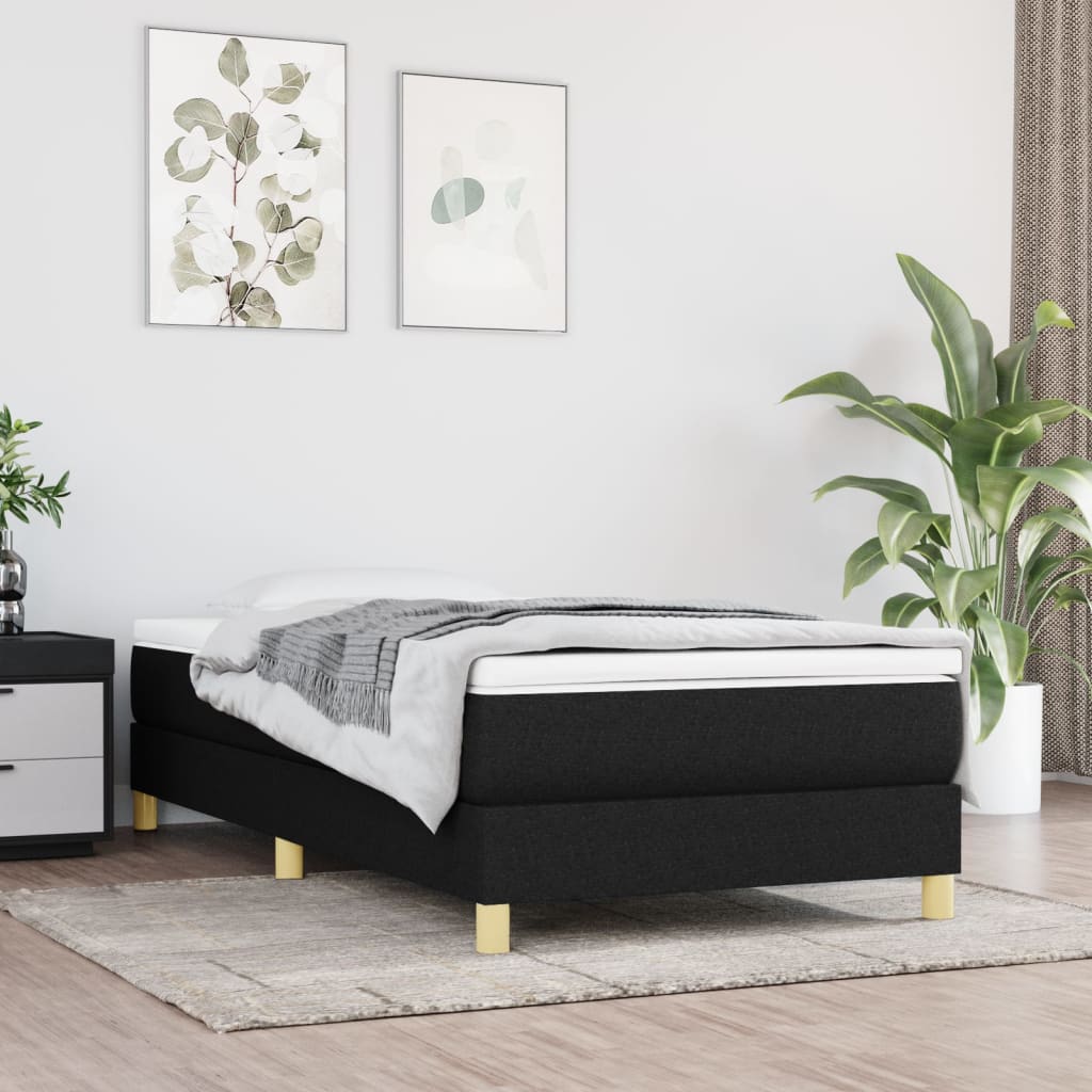 vidaXL Box Spring Bed Frame Black Single Fabric (UK/IE/FI/NO only)