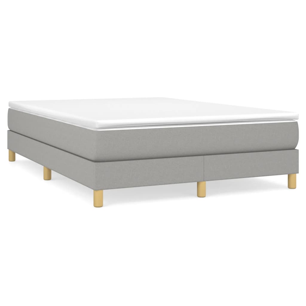 vidaXL Box Spring Bed Frame Light Grey Double Fabric (UK/IE/FI/NO only)