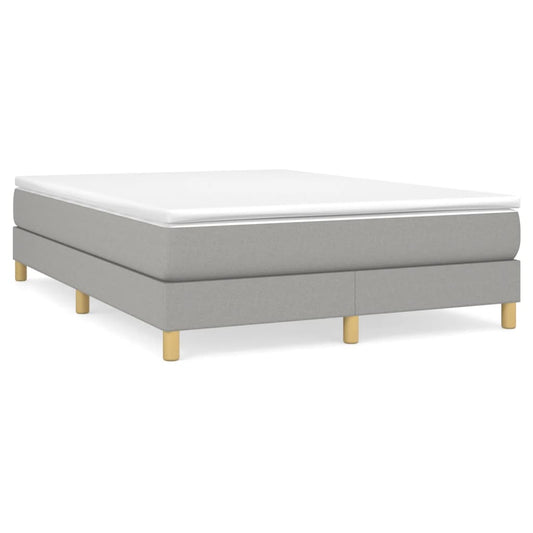 vidaXL Box Spring Bed Frame Light Grey Double Fabric (UK/IE/FI/NO only)