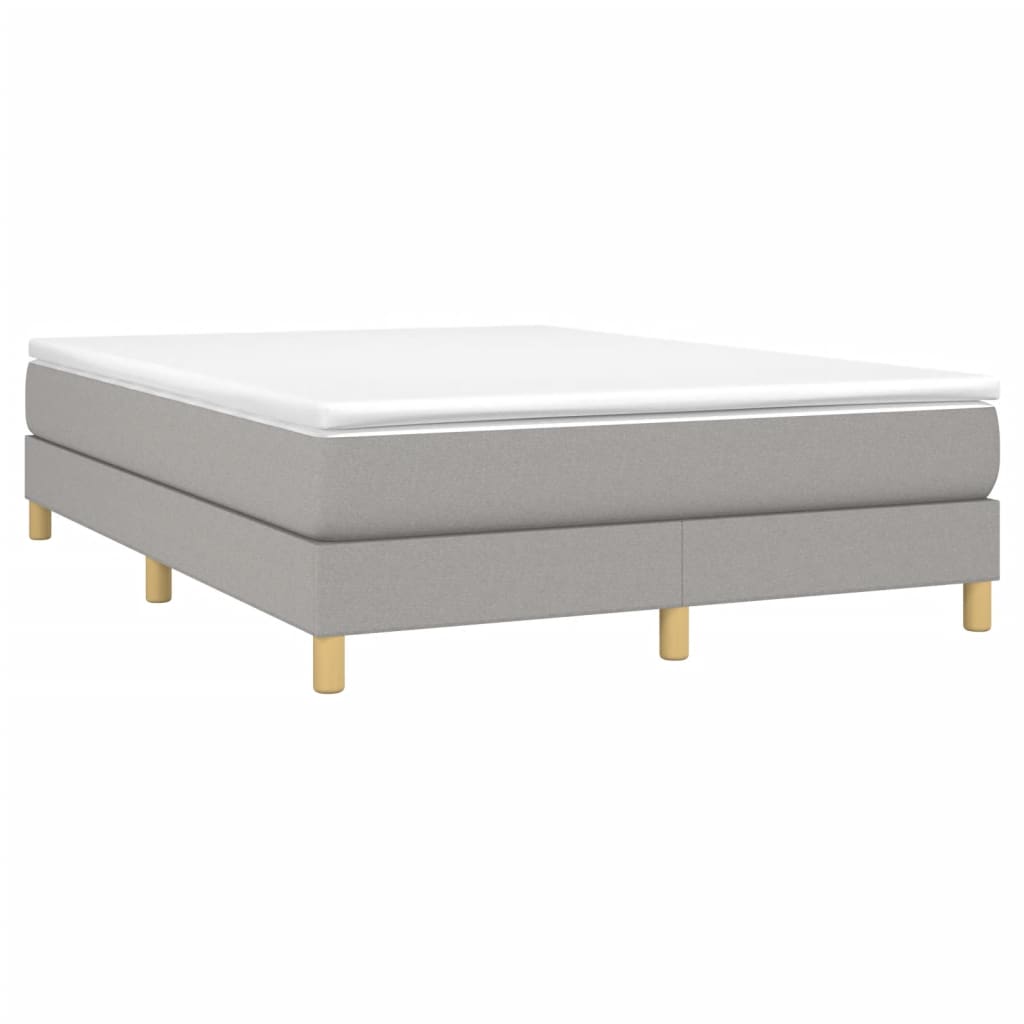 vidaXL Box Spring Bed Frame Light Grey Double Fabric (UK/IE/FI/NO only)