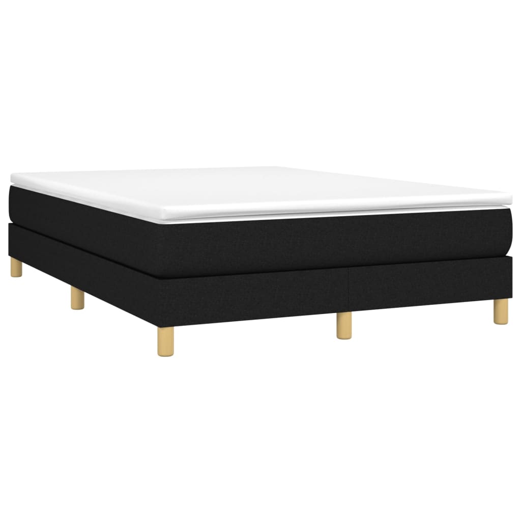 vidaXL Box Spring Bed Frame Black Double Fabric (UK/IE/FI/NO only)