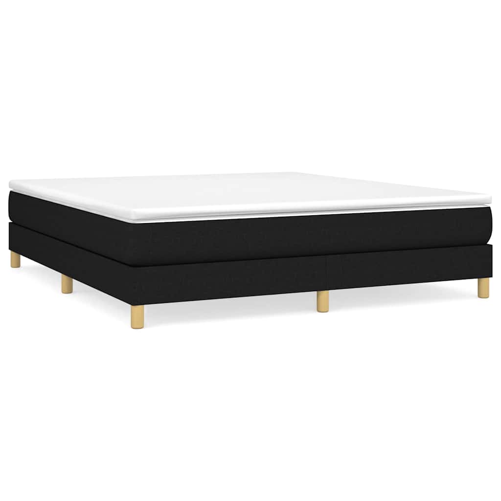 vidaXL Box Spring Bed Frame Black Super King Fabric