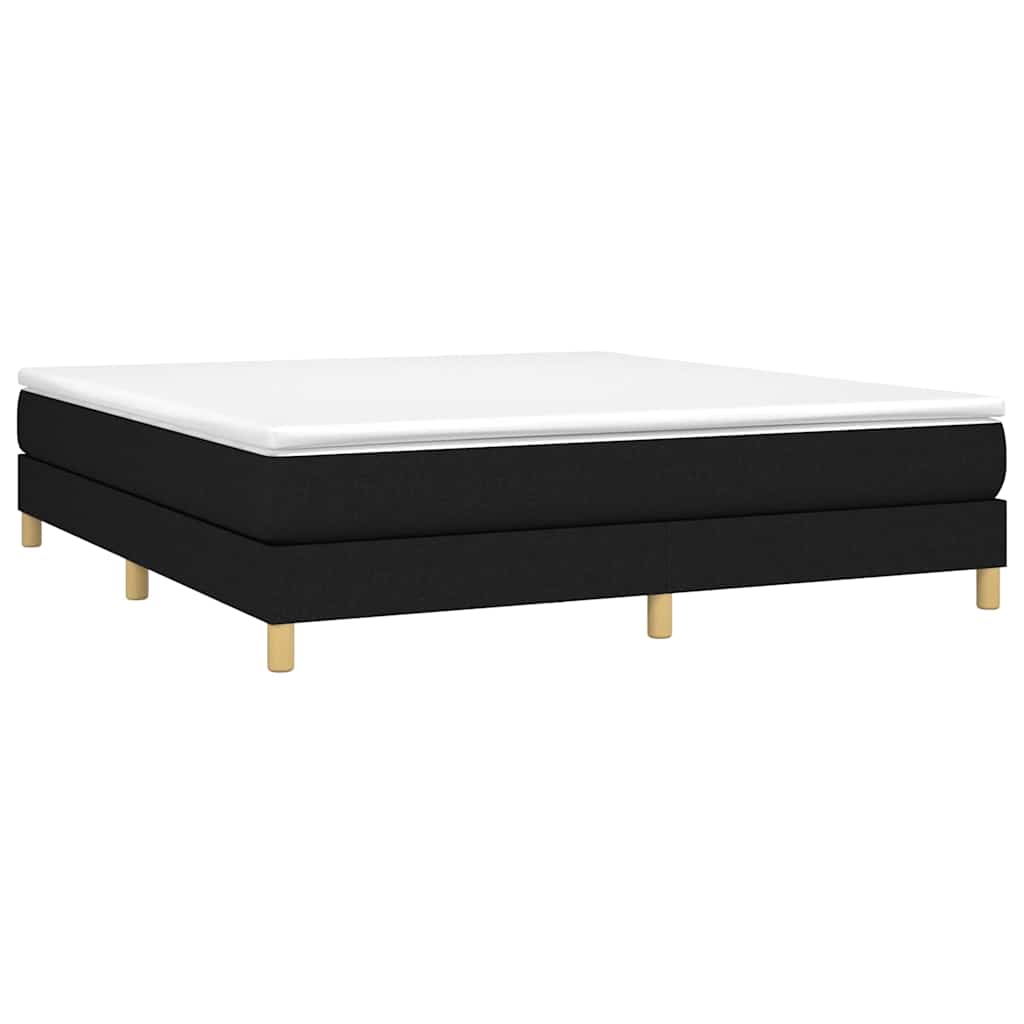 vidaXL Box Spring Bed Frame Black Super King Fabric