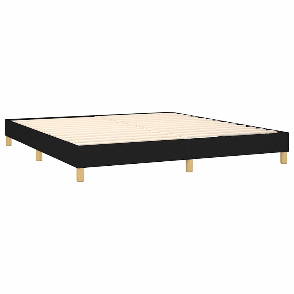 vidaXL Box Spring Bed Frame Black Super King Fabric