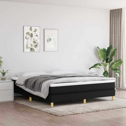 vidaXL Box Spring Bed Frame Black Super King Fabric