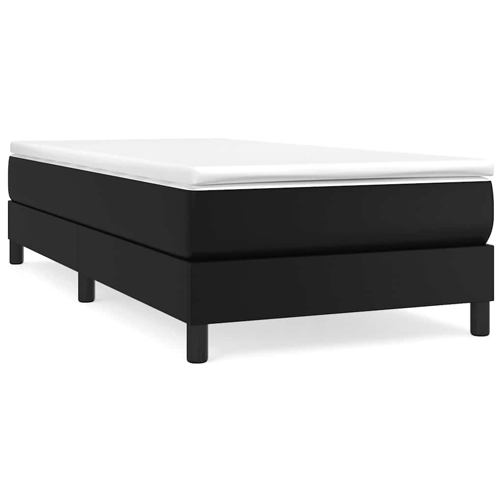 vidaXL Box Spring Bed Frame Black Single Faux Leather