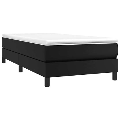 vidaXL Box Spring Bed Frame Black Single Faux Leather
