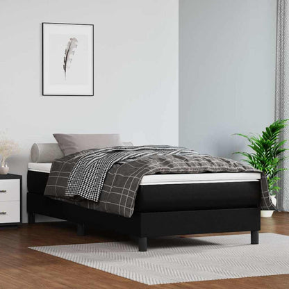 vidaXL Box Spring Bed Frame Black Single Faux Leather