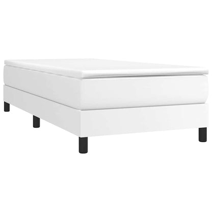 vidaXL Box Spring Bed Frame White Single Faux Leather