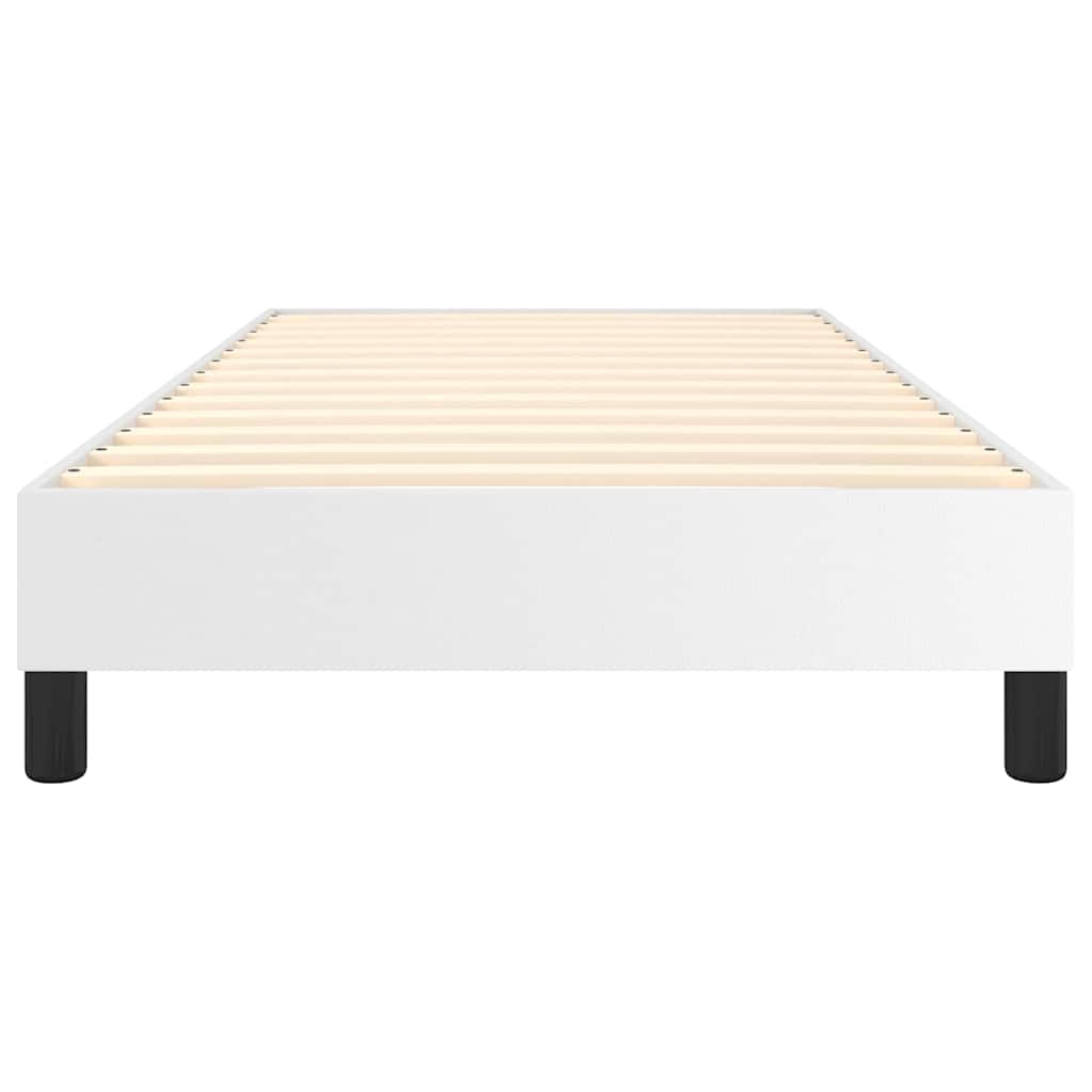 vidaXL Box Spring Bed Frame White Single Faux Leather