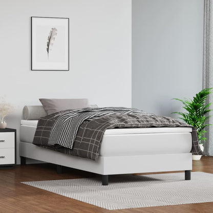 vidaXL Box Spring Bed Frame White Single Faux Leather (UK/IE/FI/NO only)