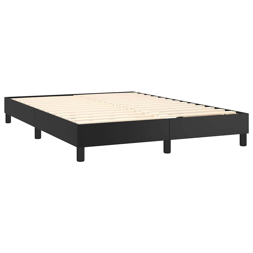 vidaXL Box Spring Bed Frame Black Double Faux Leather