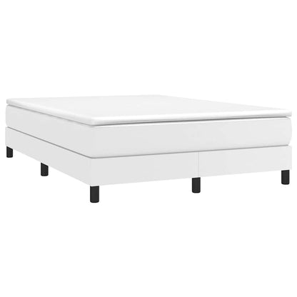 vidaXL Box Spring Bed Frame White Double Faux Leather