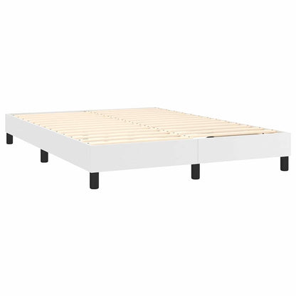 vidaXL Box Spring Bed Frame White Double Faux Leather