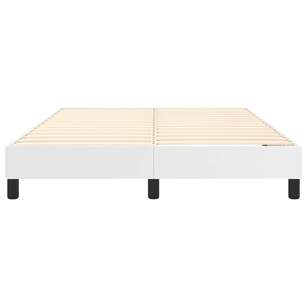 vidaXL Box Spring Bed Frame White Double Faux Leather