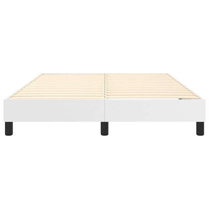 vidaXL Box Spring Bed Frame White Double Faux Leather
