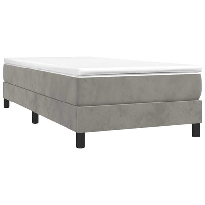vidaXL Box Spring Bed Frame Light Grey Single Velvet