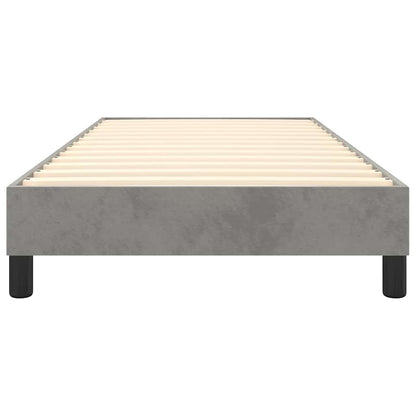 vidaXL Box Spring Bed Frame Light Grey Single Velvet