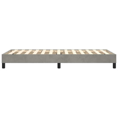 vidaXL Box Spring Bed Frame Light Grey Single Velvet