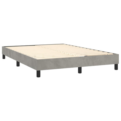 vidaXL Box Spring Bed Frame Light Grey Double Velvet (UK/IE/FI/NO only)