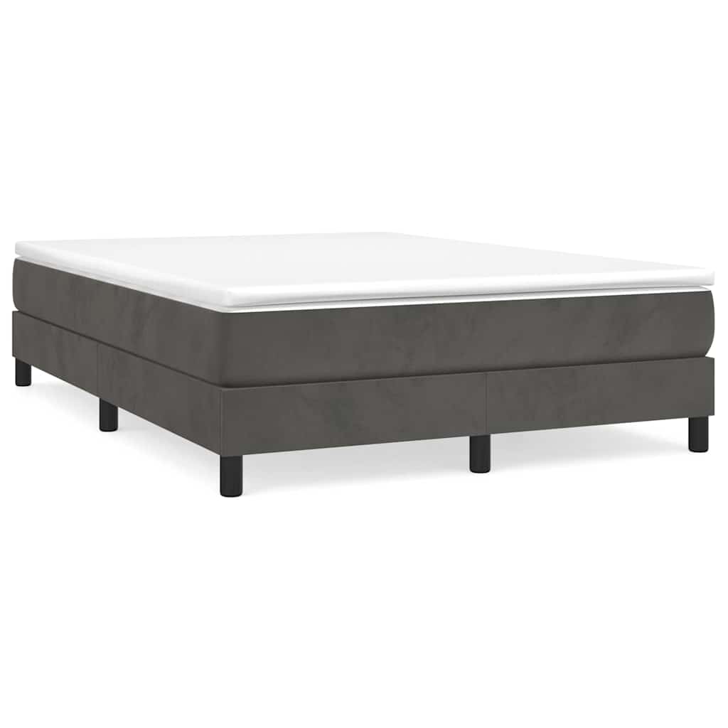 vidaXL Box Spring Bed Frame Dark Grey Double Velvet