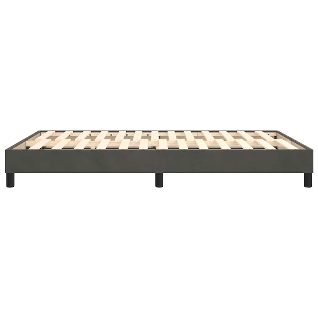 vidaXL Box Spring Bed Frame Dark Grey Double Velvet
