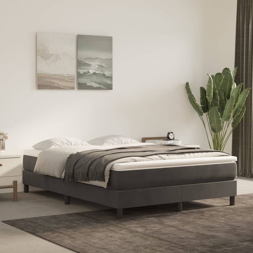 vidaXL Box Spring Bed Frame Dark Grey Double Velvet (UK/IE/FI/NO only)